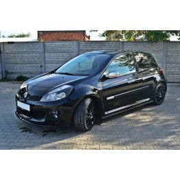 Накладки сплиттеры на пороги на Renault Clio III RS